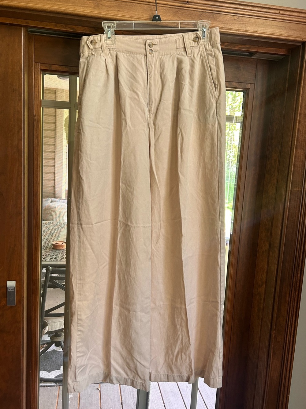 Madewell Light Beige High-Rise Wide Leg Pants